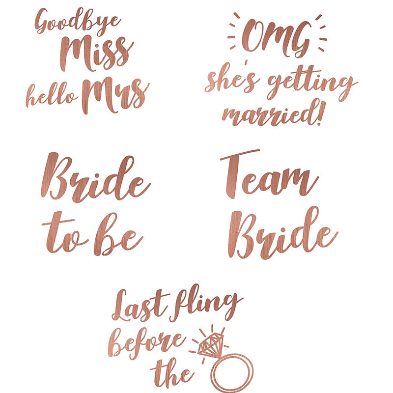 Enchanting Rose Gold Bridal Transfer Sticker Pack