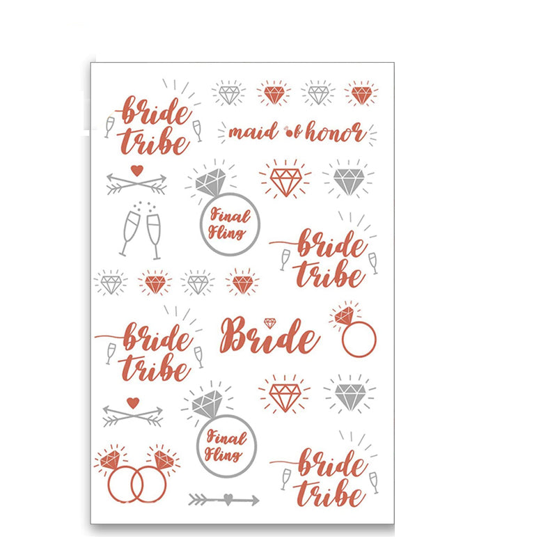 Enchanting Rose Gold Bridal Transfer Sticker Pack