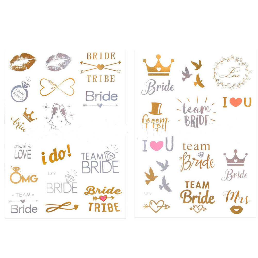 Enchanting Rose Gold Bridal Transfer Sticker Pack