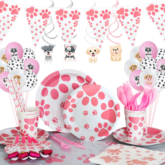 Pawsome Paw-Printed Dog Party Pack