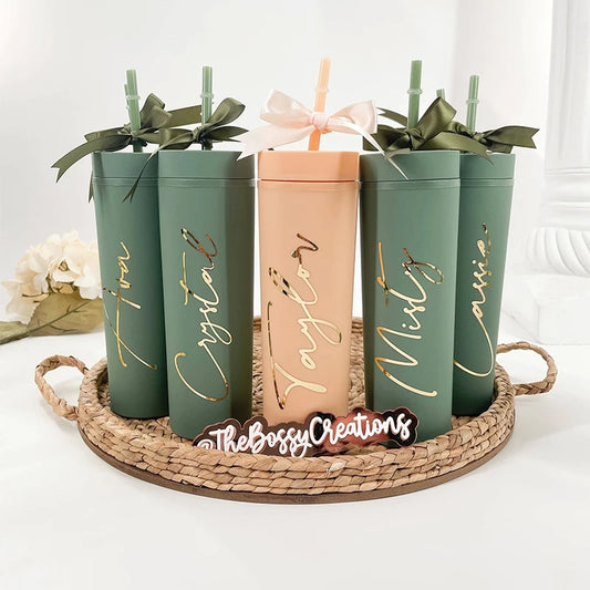 Boho Bliss Custom Bridesmaid Tumblers