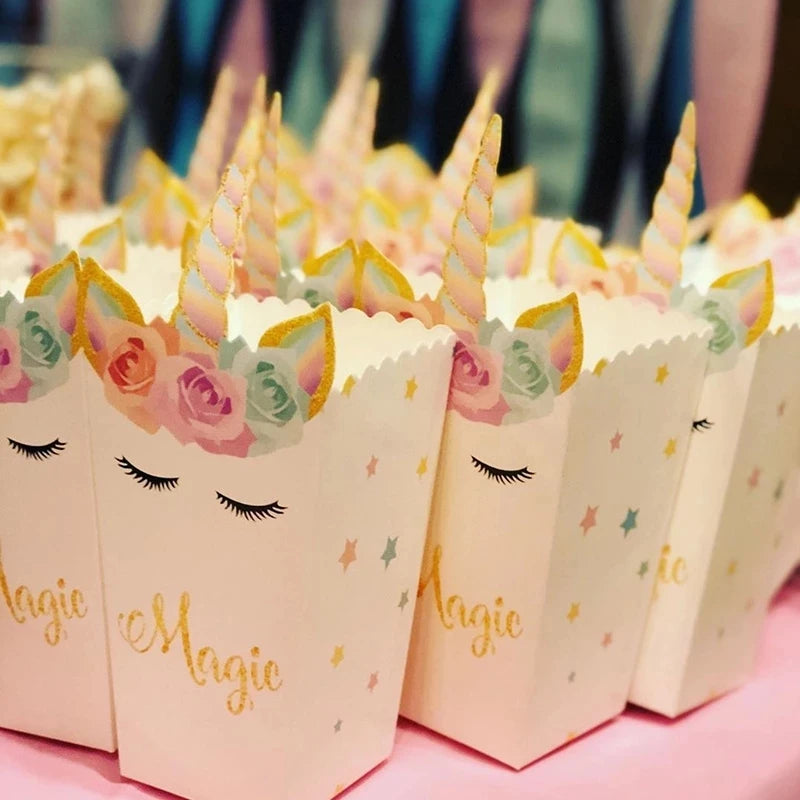 Enchanting Unicorn Theme: Popcorn & Gift Packaging Set