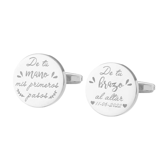 Personalized Custom Mens Shirt Cufflinks For Father Wedding Gift Customized Cuff Buttons Male Jewelry Sliver Suit Cufflink