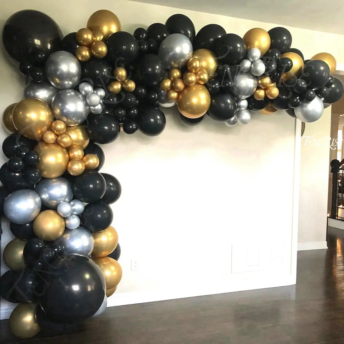 Black and Gold Balloon Arch Kit for Chic Celebrations