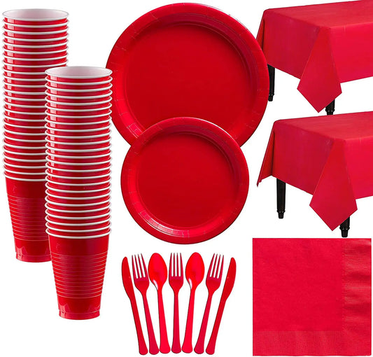 Elegant Red Party Tableware Collection