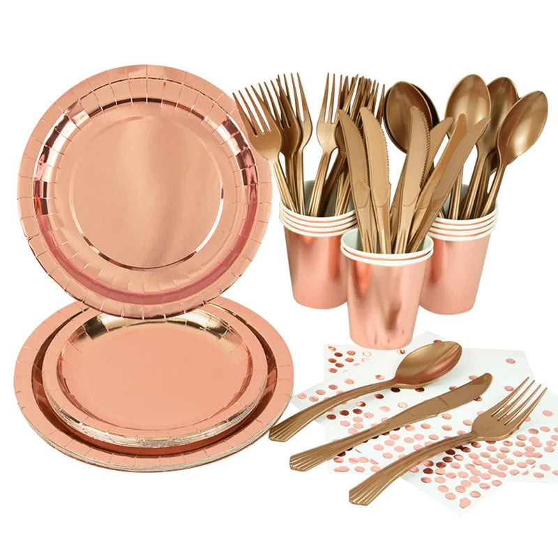 Rose Gold Celebration Tableware Bundle