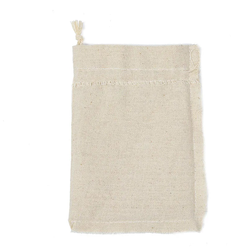 10-Pack Cotton Linen Drawstring Bags - Versatile Burlap Pouches for Weddings, Christmas, Jewelry, and More!