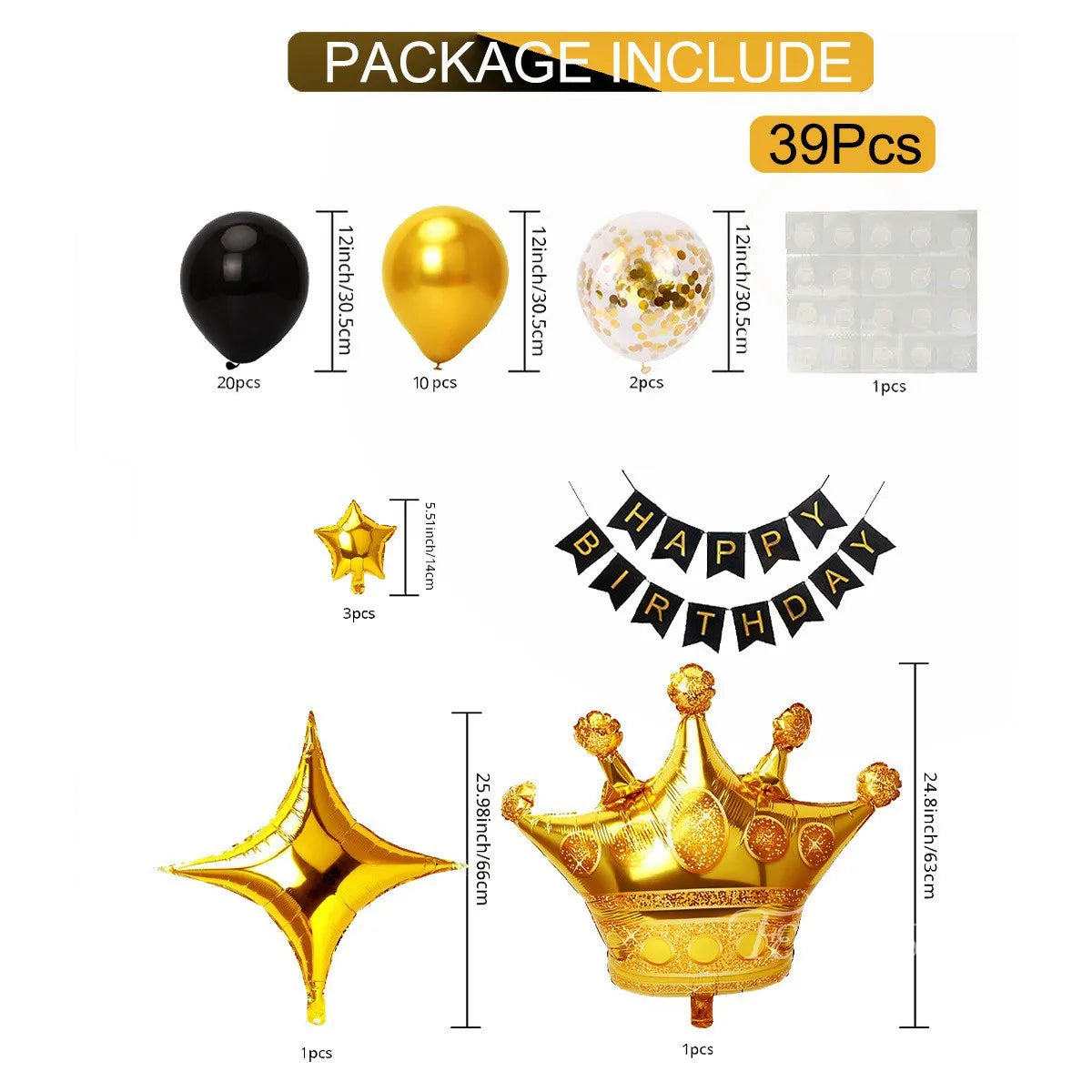 Black and Gold Balloon Arch Kit for Chic Celebrations