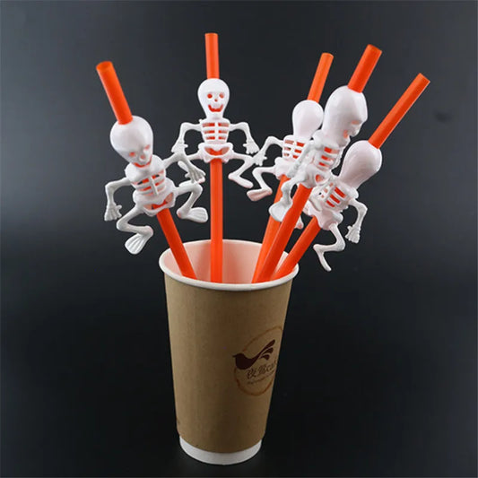 Hauntingly Fun Pumpkin Ghost Straw Set for Halloween Celebrations