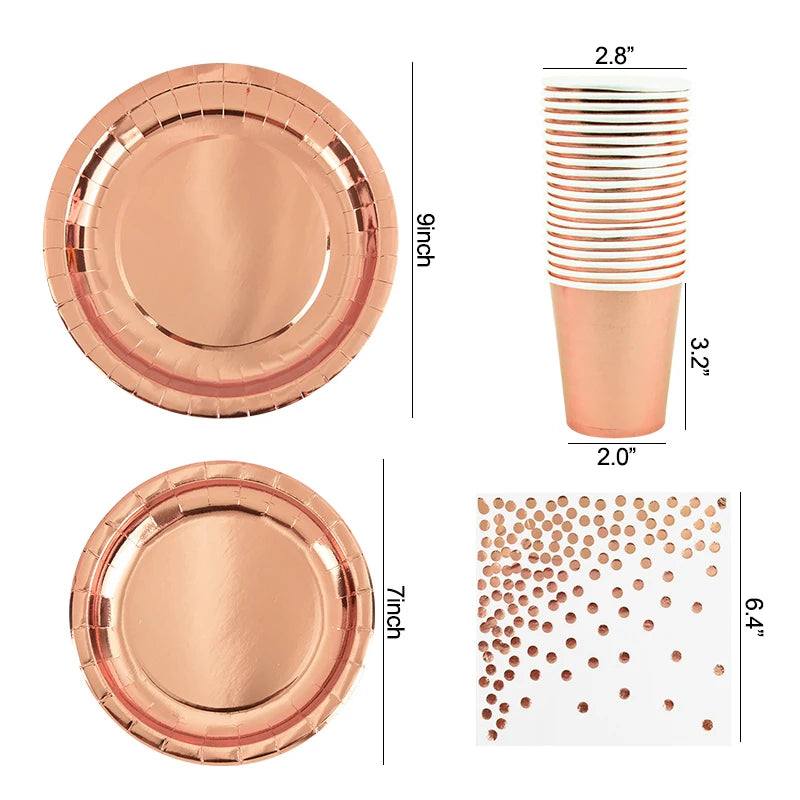 Rose Gold Celebration Tableware Bundle