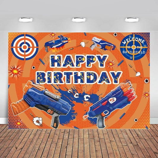 Epic Nerf Party War Birthday Backdrop Kit