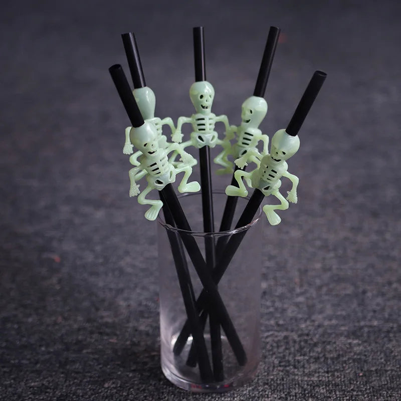 Hauntingly Fun Pumpkin Ghost Straw Set for Halloween Celebrations