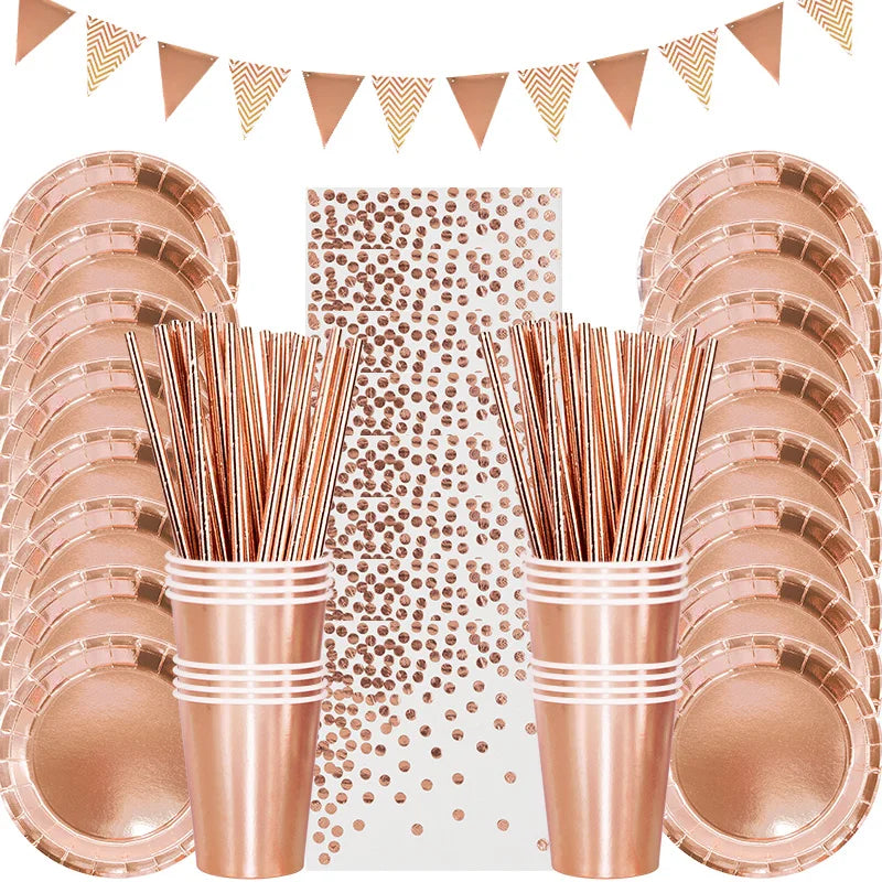 Rose Gold Celebration Tableware Bundle