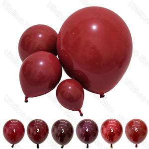 5/10/12/18inch Burgundy Latex Balloons Single Double Stuffed Burgundy Ruby Red Cherry Balloons for Birthday Wedding Party Decor