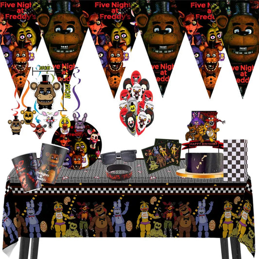 Five Nights at Freddy's Birthday Party Disposable Tableware Set - Kids Event Supplies