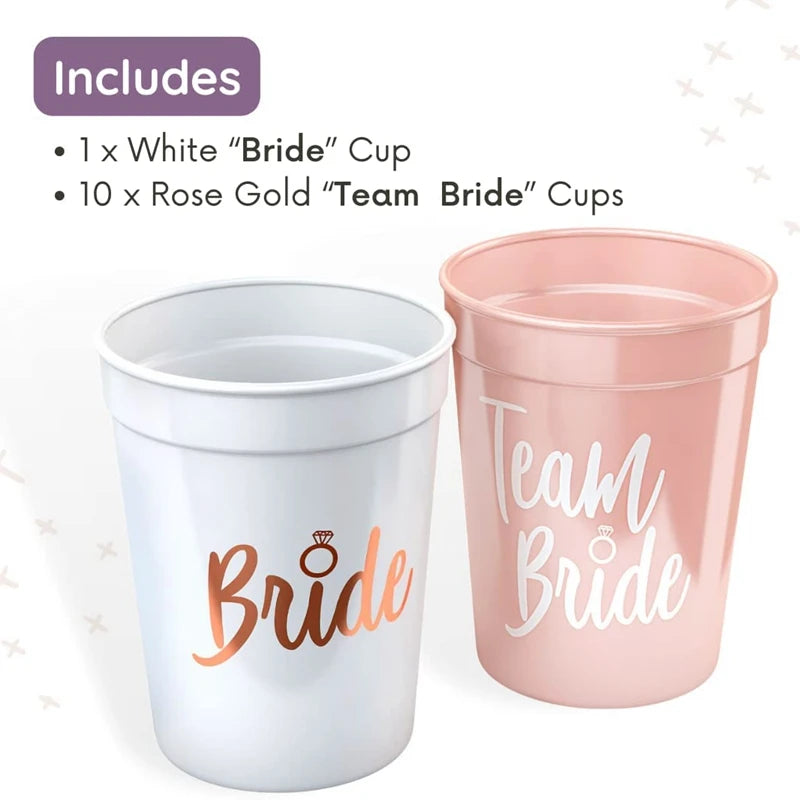 Team Bride Celebration Plastic Cups