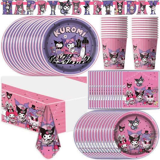 Kuromi Pink Celebration Party Pack - 66-Piece Event Essentials