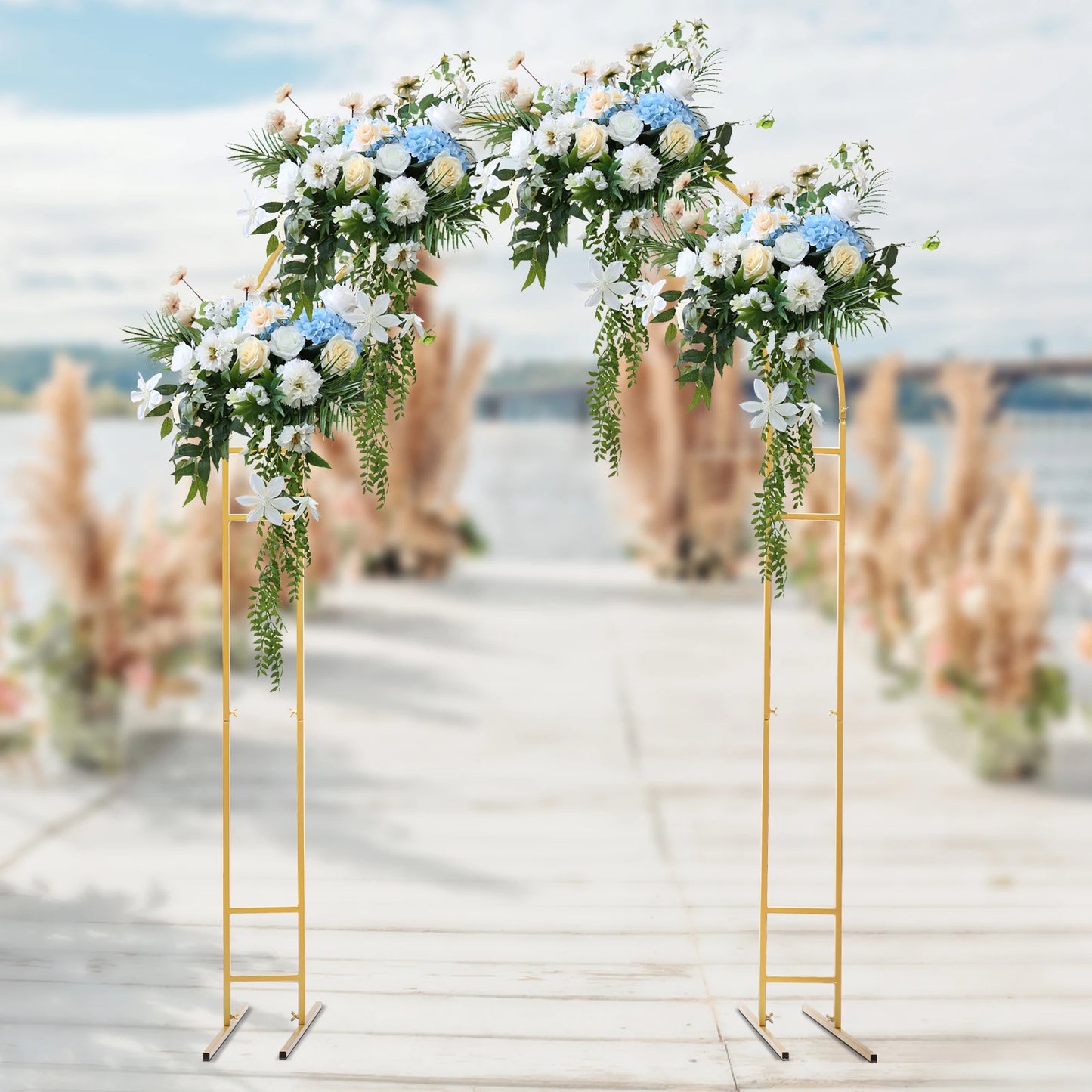 7.2ft Metal Wedding Arch Balloon Arch Backdrop Arch Stand for Wedding Birthday Garden Yard Indoor Outdoor Party Decoration