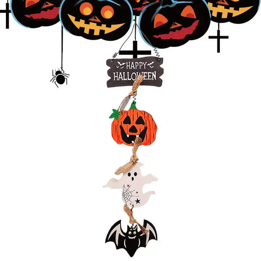 Spooky Halloween Wooden Door Hanger - Durable Sign to Welcome Trick-or-Treaters and Enhance Your Home Decor