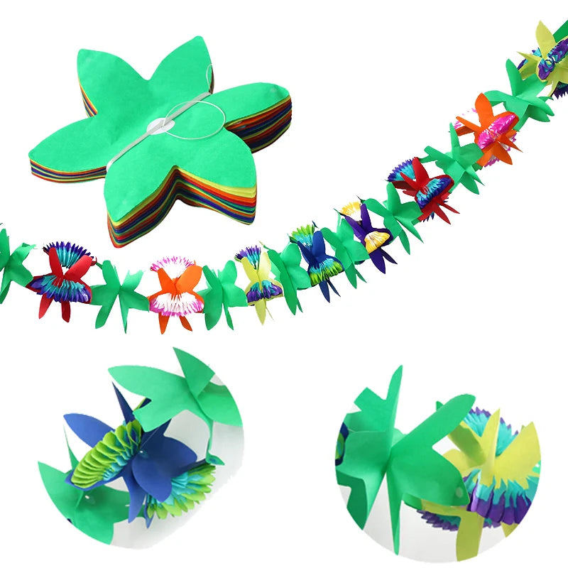 Tropical Luau Celebration Kit - Flamingo Garlands, Banner, and Balloons for a Festive Party Atmosphere