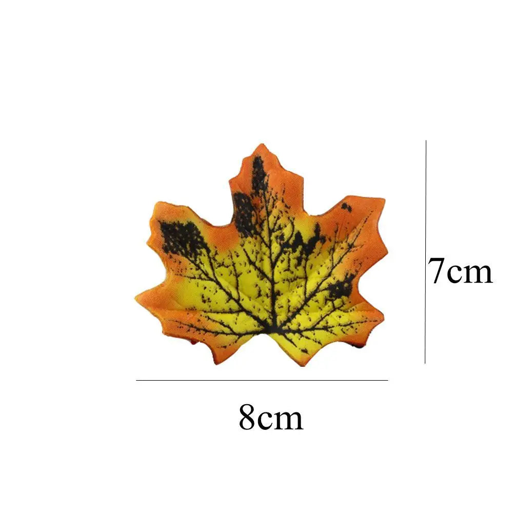 100Pcs/lot Artificial Silk Maple Leaves Multi Color Fake Fall Leaf For Scrapbooking Wedding Thanks Giving Party Decoration Craft