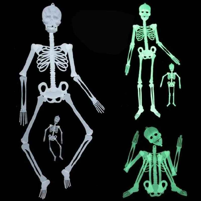 Creepy Movable Plastic Skeleton Skull Bones for Halloween Parties and Haunted Home Decor