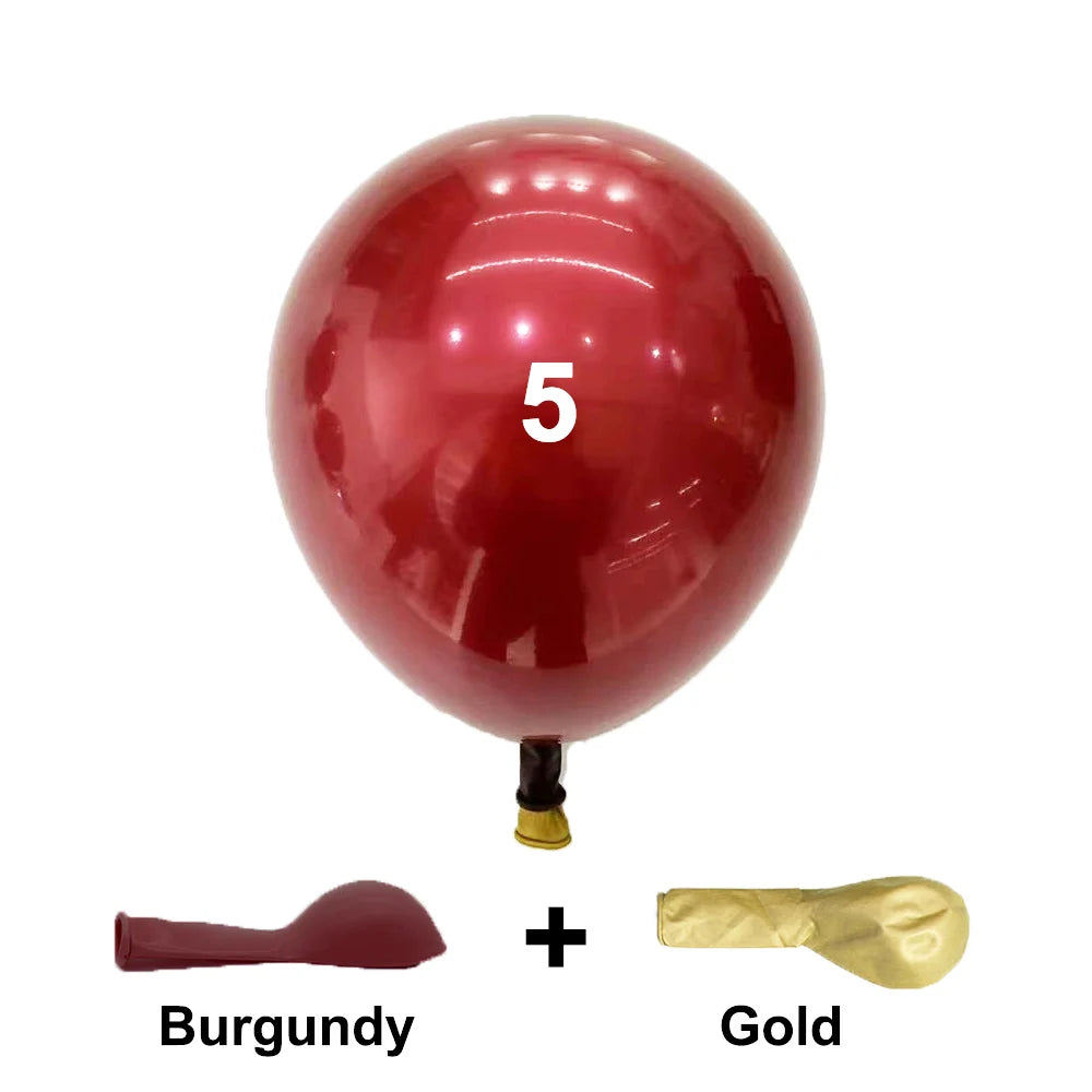 5/10/12/18inch Burgundy Latex Balloons Single Double Stuffed Burgundy Ruby Red Cherry Balloons for Birthday Wedding Party Decor