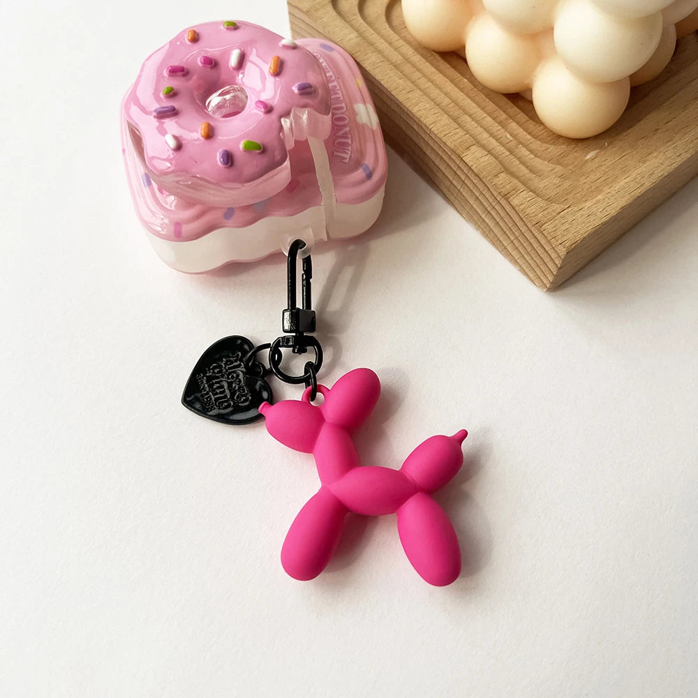 Whimsical Acrylic Cartoon Balloon Dog Keychains