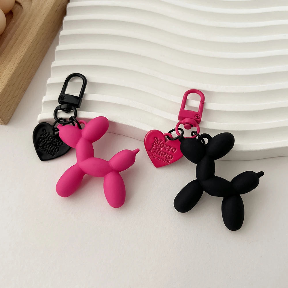 Whimsical Acrylic Cartoon Balloon Dog Keychains