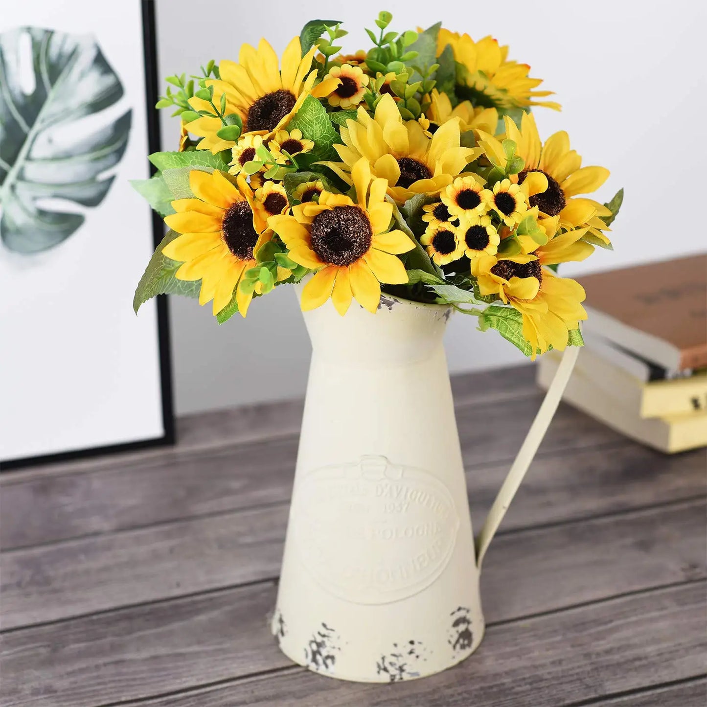 1pc Artificial Flowers Sunflower Bouquet Silk Fake Flower for Home Table Fall Decor Thanksgiving Wedding Party Autumn Decoration