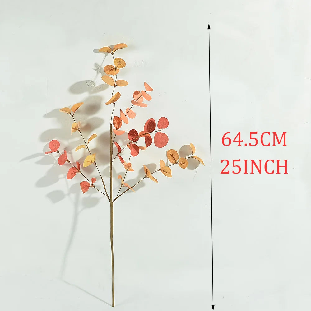 1/3Pcs Artificial Fall Eucalyptus Leaves Stem Autumn Leaf Branches For Home Indoor Wedding Table Centerpieces Thanksgiving Decor