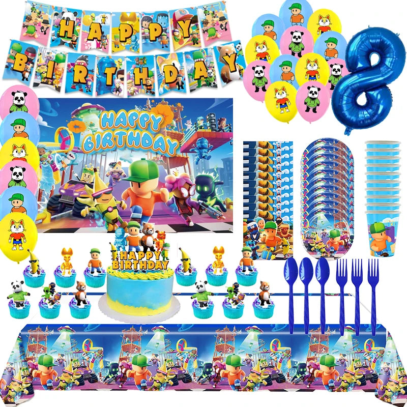 Stumble Guys Themed Birthday Party Decoration Set