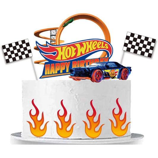 Race Car Cake Topper - Cartoon Figure Party Decor for Various Occasions