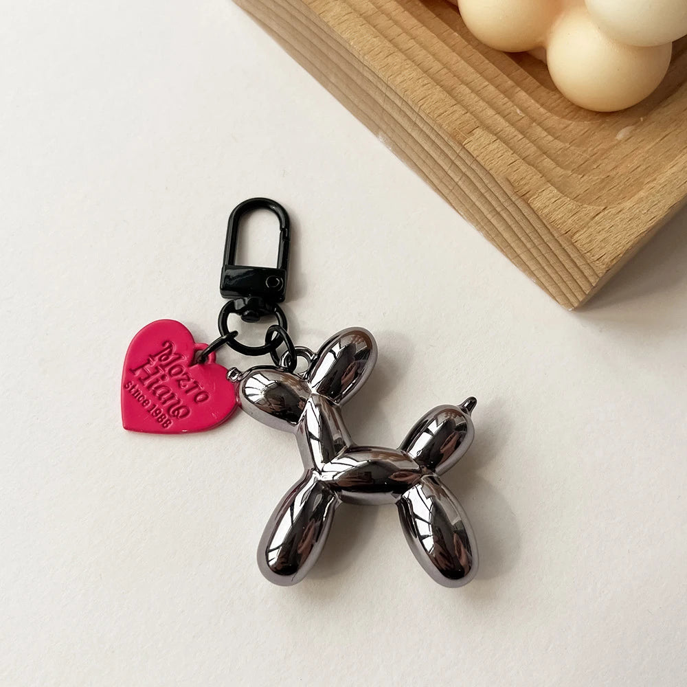 Whimsical Acrylic Cartoon Balloon Dog Keychains