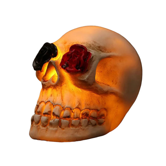 Glowing Skull LED Night Light - Halloween Skeleton Prop for Spooky Decor