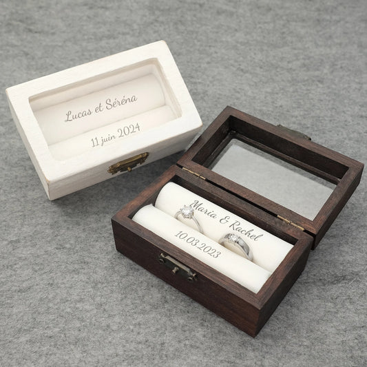 Personalised Wedding Ring Box,Custom Wedding Ceremony Ring Box, Engagement Ring box