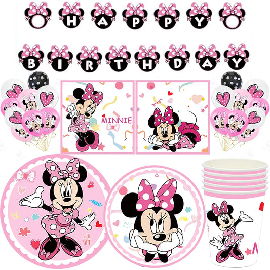 Minnie Mouse Themed Pink Party Supplies Kit