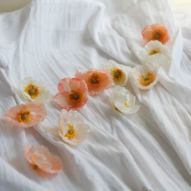 10pcs 5cm/6cm Silk Artificial Poppy Flower Heads For Wedding Party Home Decoration DIY Accessories Fake Flowers Craft