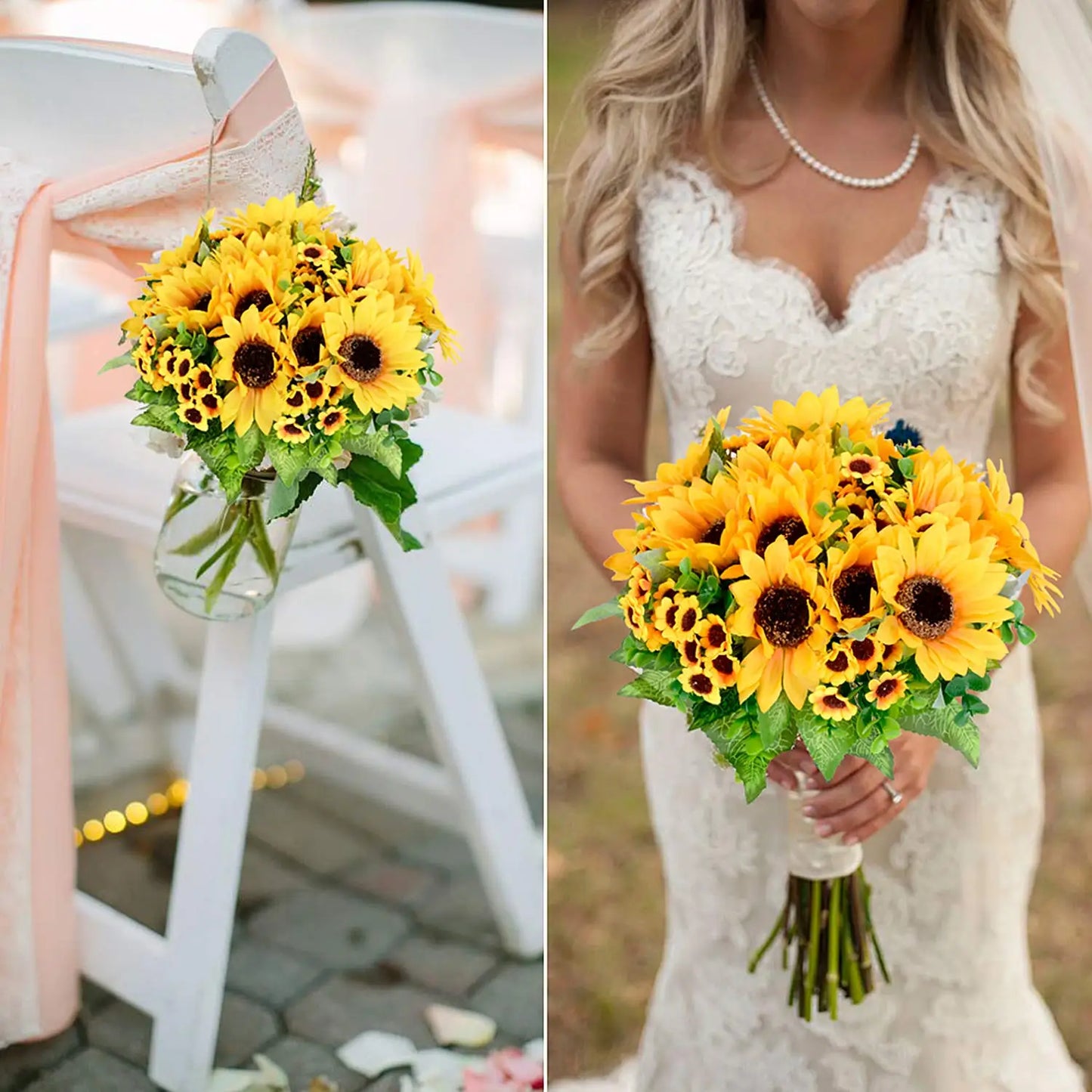 1pc Artificial Flowers Sunflower Bouquet Silk Fake Flower for Home Table Fall Decor Thanksgiving Wedding Party Autumn Decoration