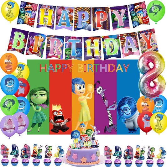 Inside Out Theme Birthday Balloon Set for Party Decorations