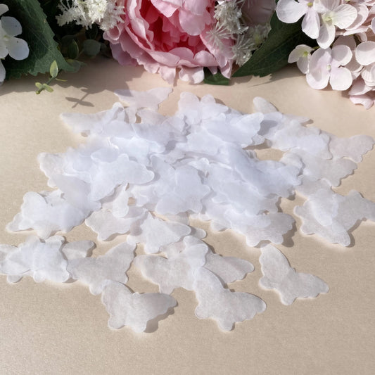 Wedding Biodegradable Paper White butterflies Confetti  Butterfly Sprinkles for 10 Guests