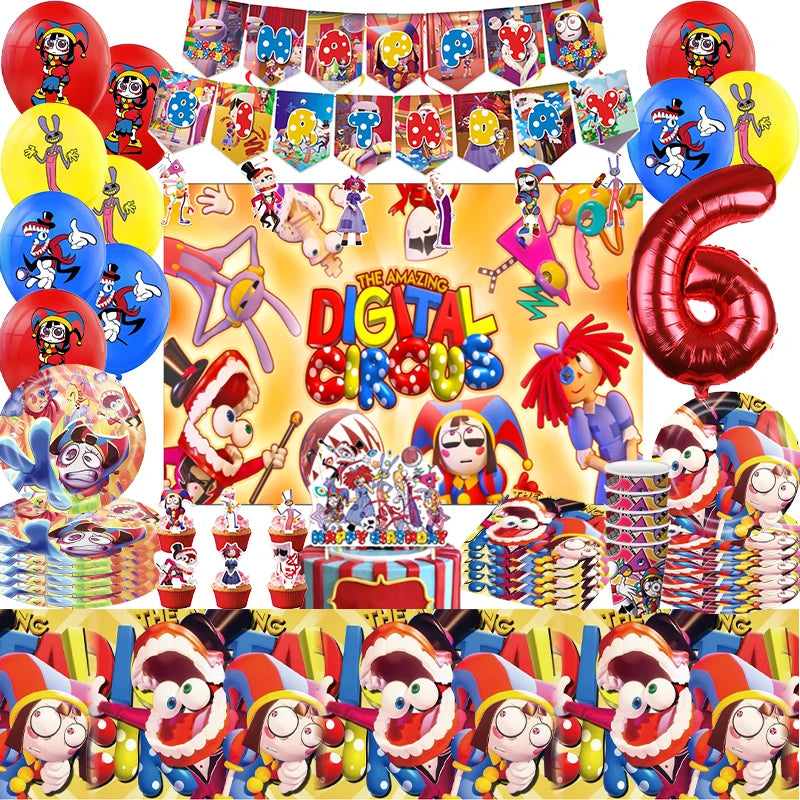 Digital Circus Theme Balloon Set for Birthday Party and Baby Shower