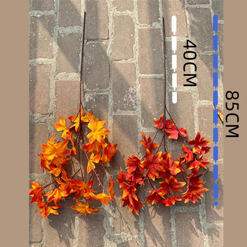 1PCS Red Orange Simulation Maple Leaf Autumn Home Autumn Decoration Artificial Leaves Vine Wedding Home Garden Fall Decorations