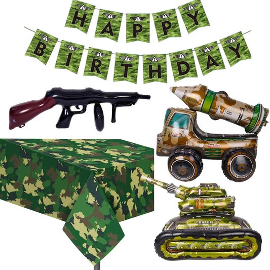 Camo Military Themed Party Decor Kit for Boy's Birthday