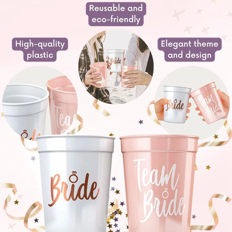 Team Bride Celebration Plastic Cups