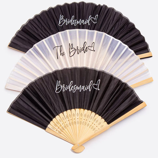 Elegant Monochrome Wedding Fan Collection