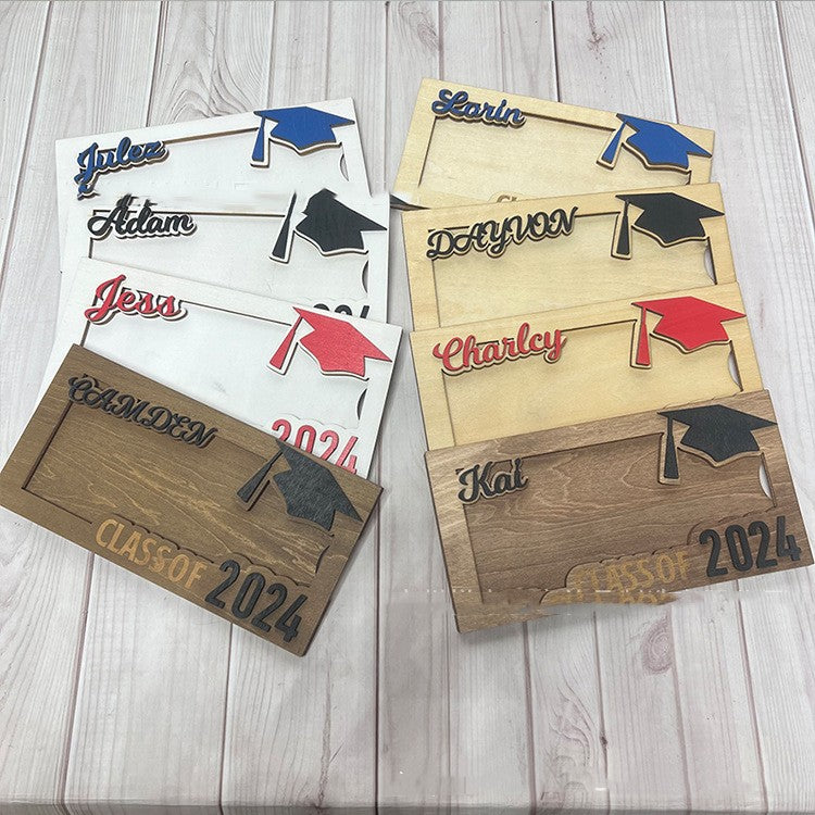 Engraved Wooden Graduation Wallet - Personalized Gift for Grads