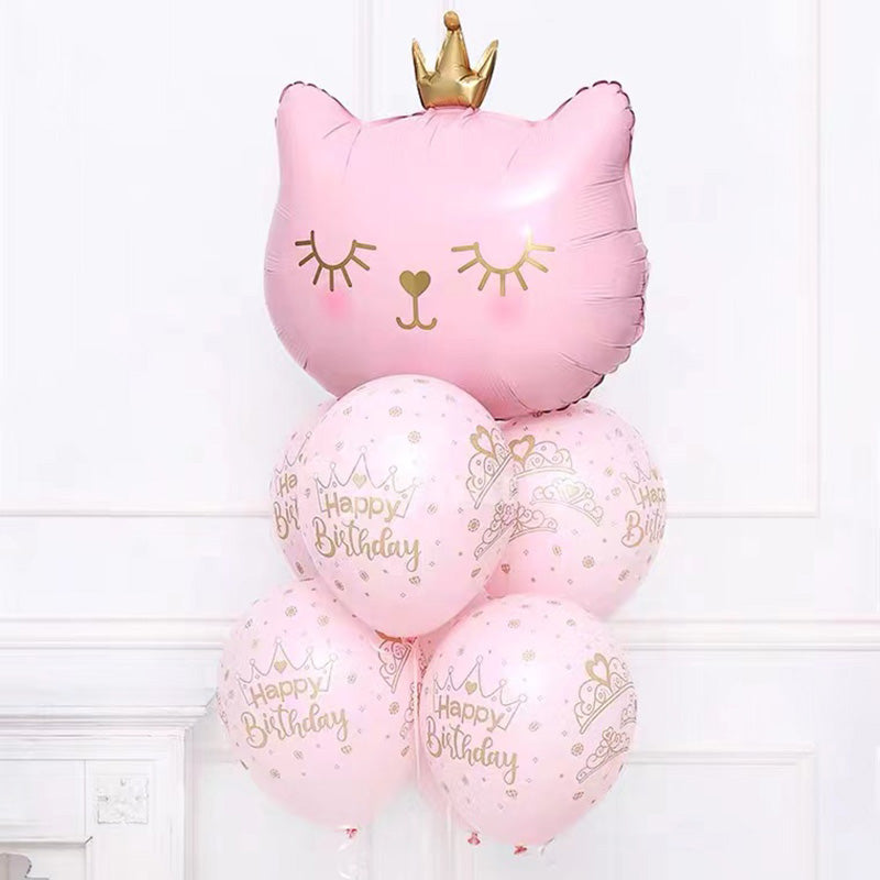 Majestic Feline Crown Aluminum Balloon